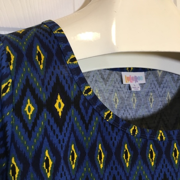 LuLaRoe Blue Short Sleeve Dress Size L - Picture 2 of 5